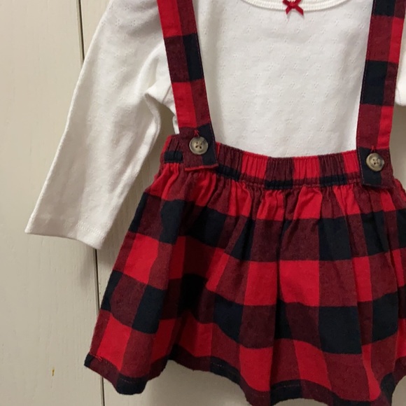 Carter’s White and Buffalo Plaid Onesie & Jumper - Picture 4 of 7